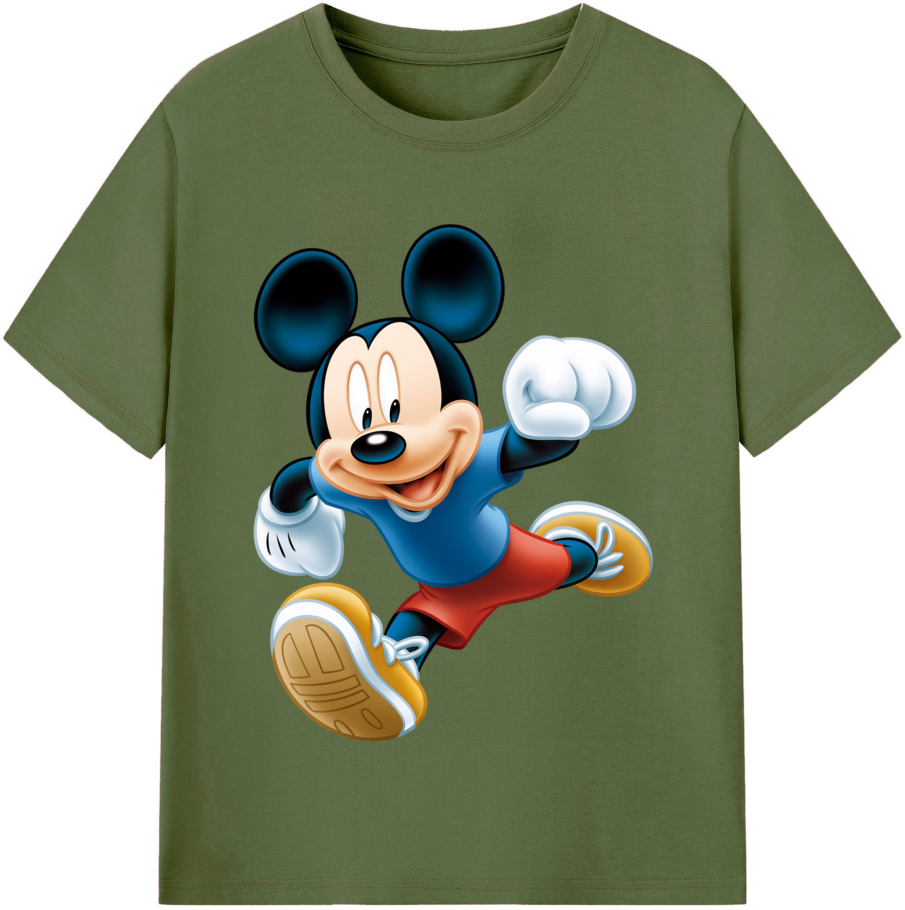 （画像用） ミッキーマウス Mickey Mouse 綿100％半袖Tシャツ（フロントプリント）